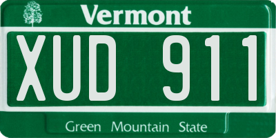 VT license plate XUD911