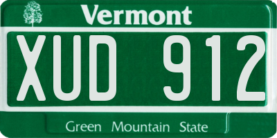 VT license plate XUD912