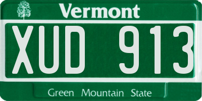 VT license plate XUD913