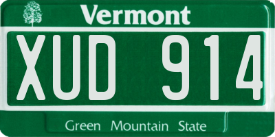 VT license plate XUD914