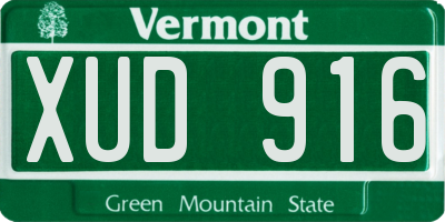 VT license plate XUD916