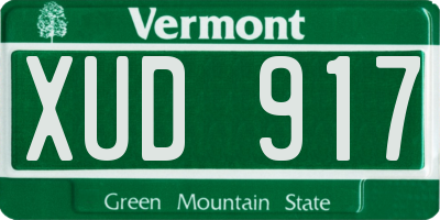 VT license plate XUD917