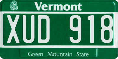 VT license plate XUD918