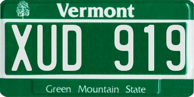 VT license plate XUD919