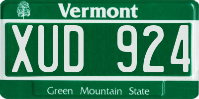 VT license plate XUD924