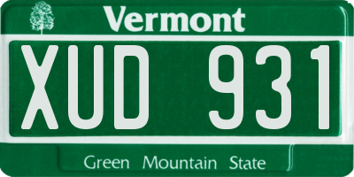 VT license plate XUD931
