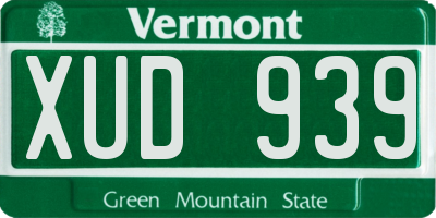 VT license plate XUD939