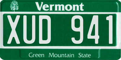 VT license plate XUD941