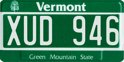 VT license plate XUD946