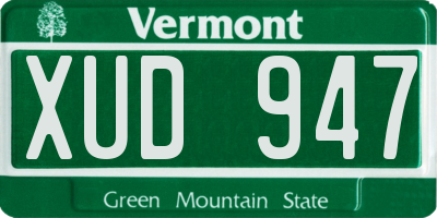 VT license plate XUD947