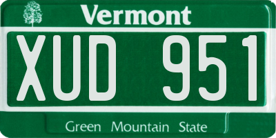 VT license plate XUD951