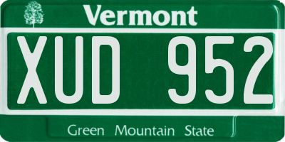 VT license plate XUD952