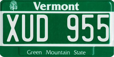 VT license plate XUD955