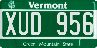 VT license plate XUD956