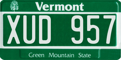 VT license plate XUD957