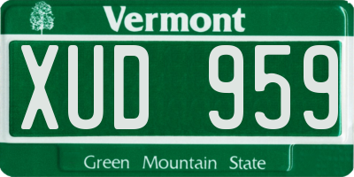 VT license plate XUD959
