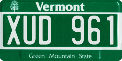 VT license plate XUD961