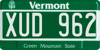 VT license plate XUD962