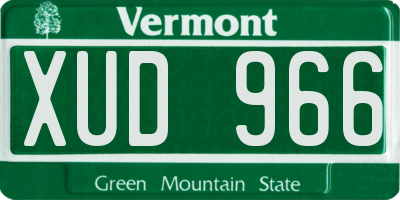 VT license plate XUD966