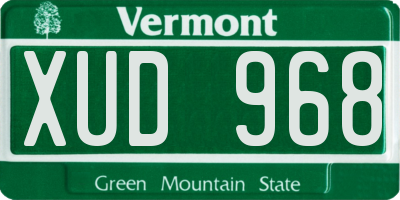 VT license plate XUD968