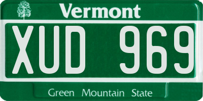 VT license plate XUD969