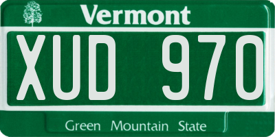 VT license plate XUD970