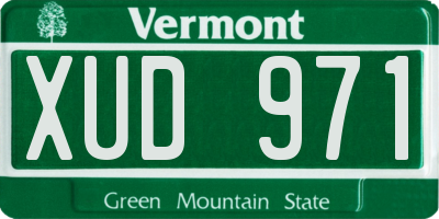 VT license plate XUD971