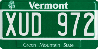 VT license plate XUD972