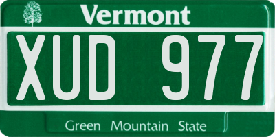 VT license plate XUD977