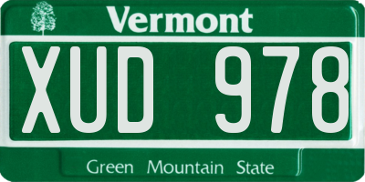 VT license plate XUD978
