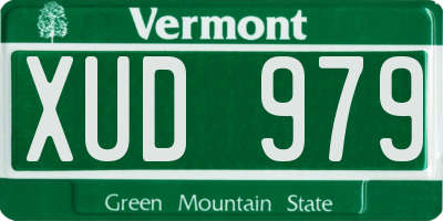 VT license plate XUD979
