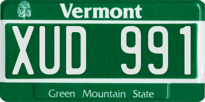 VT license plate XUD991