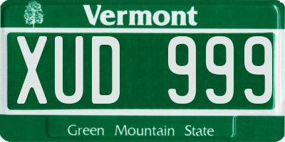 VT license plate XUD999