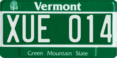 VT license plate XUE014