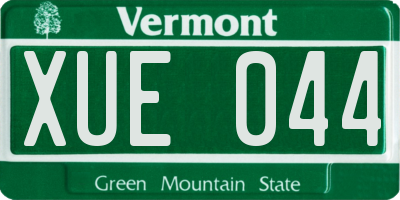 VT license plate XUE044
