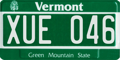 VT license plate XUE046