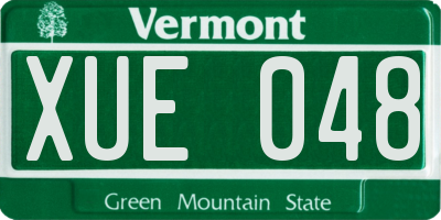 VT license plate XUE048
