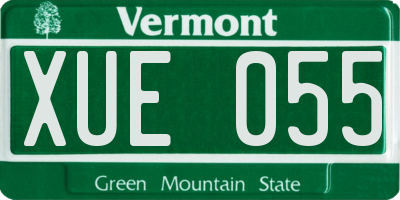VT license plate XUE055