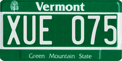 VT license plate XUE075