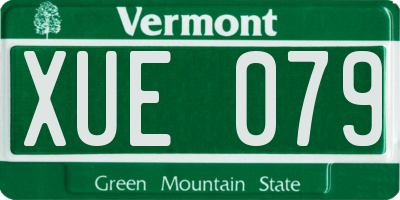 VT license plate XUE079