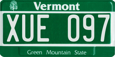 VT license plate XUE097
