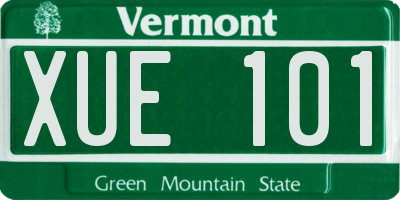 VT license plate XUE101