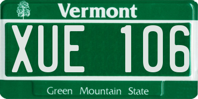 VT license plate XUE106