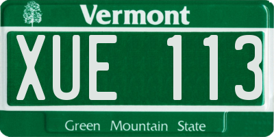 VT license plate XUE113