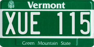 VT license plate XUE115