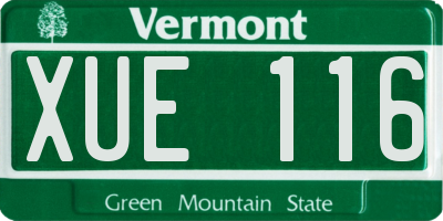 VT license plate XUE116