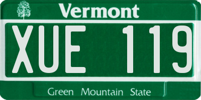 VT license plate XUE119