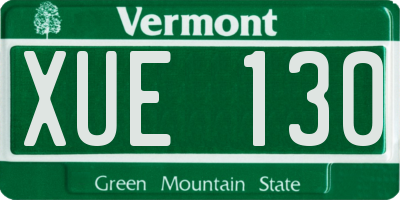 VT license plate XUE130