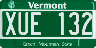 VT license plate XUE132