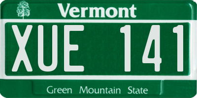 VT license plate XUE141